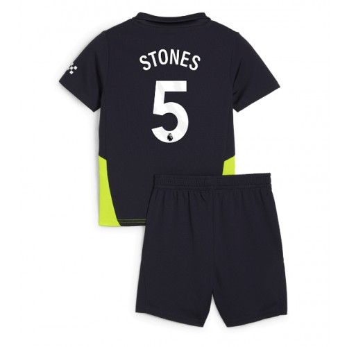 Dětský fotbalový dres Manchester City John Stones #5 2024-25 Venkovní Krátký Rukáv (+ trenýrky)